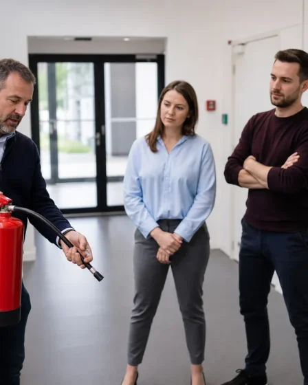 Formation à la manipulation d’un extincteur en entreprise