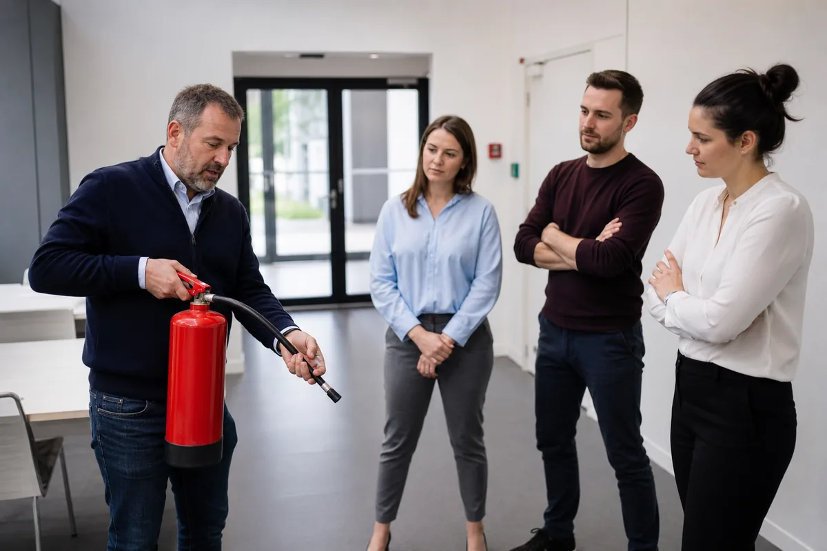 Formation à la manipulation d’un extincteur en entreprise