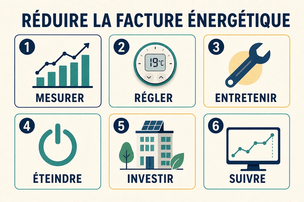 Plan en six étapes pour réduire la facture énergétique d’une entreprise