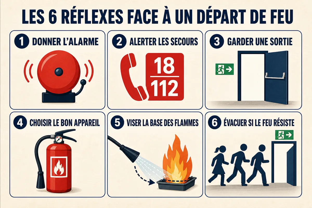 Les six réflexes face à un départ de feu en entreprise