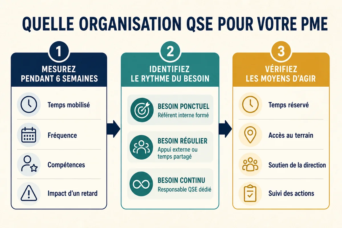 Méthode pour choisir entre référent interne, appui externe et recrutement d’un responsable QSE
